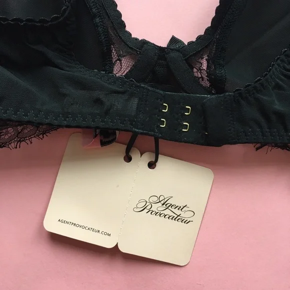 Agent Provocateur black Deanna floral lace bra 34B